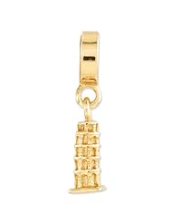 Sterling Silver Gold-plated s Tower Of Pisa Dangle Bead by Reflection Beads, Best Quality Free Gift Box Satisfaction Guaranteed