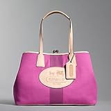 AUTHENTIC COACH HAMPTONS ARCHIVED CANVAS FRAME CARRYALL (Pink)