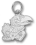 Kansas Jayhawks Solid Sterling Silver Jayhawk 1/2'' Pendant