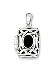 Genuine IceCarats Designer Jewelry Gift Sterling Silver Onyx Locket