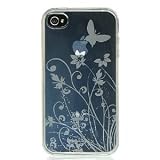 JKase® Flora Crystal Clear Transparent Clear Soft Silicone Protective Case for Apple iPhone 4 / 4G HD with FREE S Stand and Dck Protector Cap -
