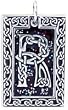 Celtic Letter "R" Pewter Pendant Necklace