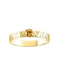 14K Yellow Gold 3 MM Citrine Childrens Ring