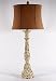 White Wash Distress Finish Tall Column Table Lamp