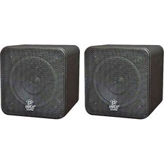 Pyle Home PCB4BK 4-Inch 200-Watt Mini Cube Bookshelf Speaker (Black) (Pair)