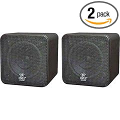 Pyle Home PCB4BK 4-Inch 200-Watt Mini Cube Bookshelf Speaker (Black)