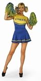 Cheerleader Fancy Dress Costume & Pom Poms Size 12-14