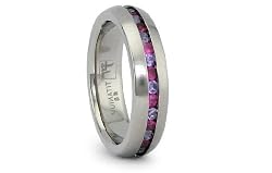 Titanium Ring with 32 Pink CZ 5mm