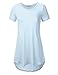 NINEXIS Women's Basic Half Sleeve Tunic Top with High Low Hem