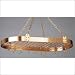 Kitchen & Housewares : Oval Pot Rack with 12 Hooks (Satin Copper) (1.75H x 36"W x 18"D)