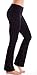 Black Ladies Fold-Over Waist Flared Legs Yoga Pants