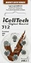 10 Packs (60 Batteries) I Cell Tech Size 312 Hearing Aid Batteries! 60 Batteries