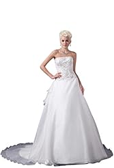 Organza/Satin Peplum Tiered  Dress with a Court Train 