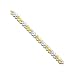10K Two Tone Gold Alternate Satin and Diamond Cut Bracelet - 7.25''