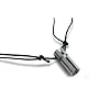 Stainless Steel Cylinder Pendant with CZ