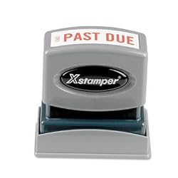 Xstamper One-Color Title Message Stamp, Past Due, Pre-Inked/Re-Inkable, Red (1362)