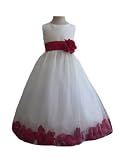 Classykidzshop Rose Petals Special Occasion Dress - Extra Large (18-24M) Ivory/Red