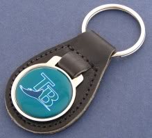 Tampa Bay Devil Rays Leather Keychain