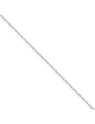 .8mm, 14 Karat White Gold, Baby Rope Chain - 24 inch