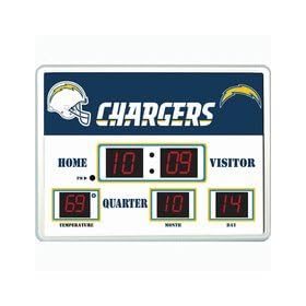 San Diego Chargers 14 x 19 LED Scoreboard Clock and Thermometer