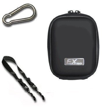 Childrens Toyshop  Computer : Ex-Pro Clam Digital Camera Case Bag - BLACK - for Sony Cameras - Clam shell rugged finish, soft inside for protection, including should strap, carabina belt clip for easy carry. Internal Dimension to fit camera maximum :- L 10cm x H 7cm x D x 3cm