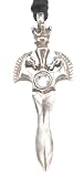 Third Party New : King Arthur Sword White Crystal Silver Tone Pewter Pendant
