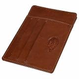 Robe di Firenze Card and ID Brown Leather Holder