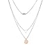 SUNNOW Women Grils Bohemian Jewelry Alloy Pendant Multilayer Short Necklace (Yellow)