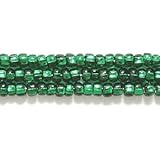 Preciosa Ornela Czech Silver Lined Seed Bead, Medium Green, Size 10/0
