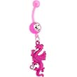 Bioplast Pink Dragon Dangle Belly Ring