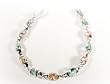 Aqua and Pink Oval CZ Silver Bracelet