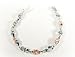 Aqua and Pink Oval CZ Silver Bracelet