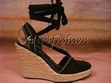 Prada - New PRADA Black Logo Espadrille Platform Shoes 11 / 41