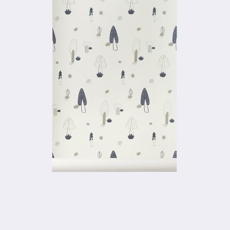 Ferm Living KIDS 525 Wallsmart Forest Wallpaper - Blue