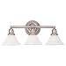 Sea Gull Lighting 44062-962 Sussex Collection Three-Light Wall Sconce, Brushed Nickel Finish with Satin White Glass