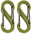 Nite Ize SBP0-2PK-17 2-Pack S-Biner Plastic Size #0 Double Gated Carabiner, Lime