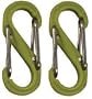 Nite Ize SBP0-2PK-17 2-Pack S-Biner Plastic Size #0 Double Gated Carabiner, Lime