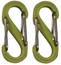 Nite Ize SBP0-2PK-17 2-Pack S-Biner Plastic Size #0 Double Gated Carabiner, Lime