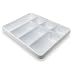 TrippNT 50056 White Polystyrene Plastic Big Drawer Organizer, 7 Compartments, 16.75" Width x 2.38" Height x 12.88" Depth