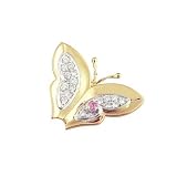 Butterfly of Life Diamond and Pink Sapphire Pendant 1/6ctw