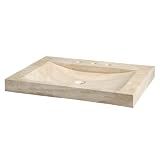 Buy Xylem SVT300TR 30-Inch Stone Vanity Top with Integrated Bowl, Beige Travertine by Xylem