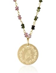 Emily and Ashley Multi Colored Tourmaline Chain Necklace with Owl Charm