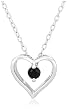 Sterling Silver Sapphire Heart Pendant, 18"