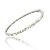 Sterling Silver Pave Diamond cz Bangle
