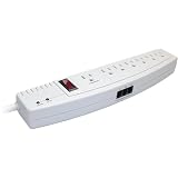 Cyberpower 750 7-Outlet Surge Suppressor - 1250 Joules 15A RJ11 EMI RFI Right-angle White by