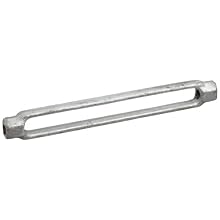 Crosby HG-2510 Galvanized Steel Turnbuckle Body Only, 3/8" Shank Diameter x 6" Take Up, 1200lbs Load Capacity