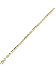 14K Solid Yellow Gold Curb Cuban Chain Bracelet 3.2mm (1/8 in.) - 7 in.