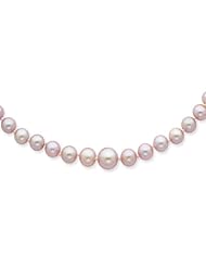 14k Yellow Gold 18in 4-8mm Graduated Purple Freshwater Cultured Pearl Necklace.