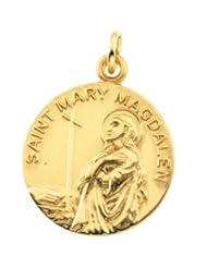 14K Yellow Gold 18.00 mm St. Mary Magdalene Medal