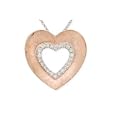 Deals List: 1/6 Carat Diamond 14K Rose Gold Heart Pendant w/14K White Gold Chain